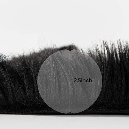 Faux Sheepskin Fur Area Rug Black, 2X3 Feet, 2 Pack, Fluffy Soft Fuzzy Plush Shaggy Carpet Throw Rug for Indoor Floor, Sofa, Chair, Bedroom, Living Room, Home Decoration